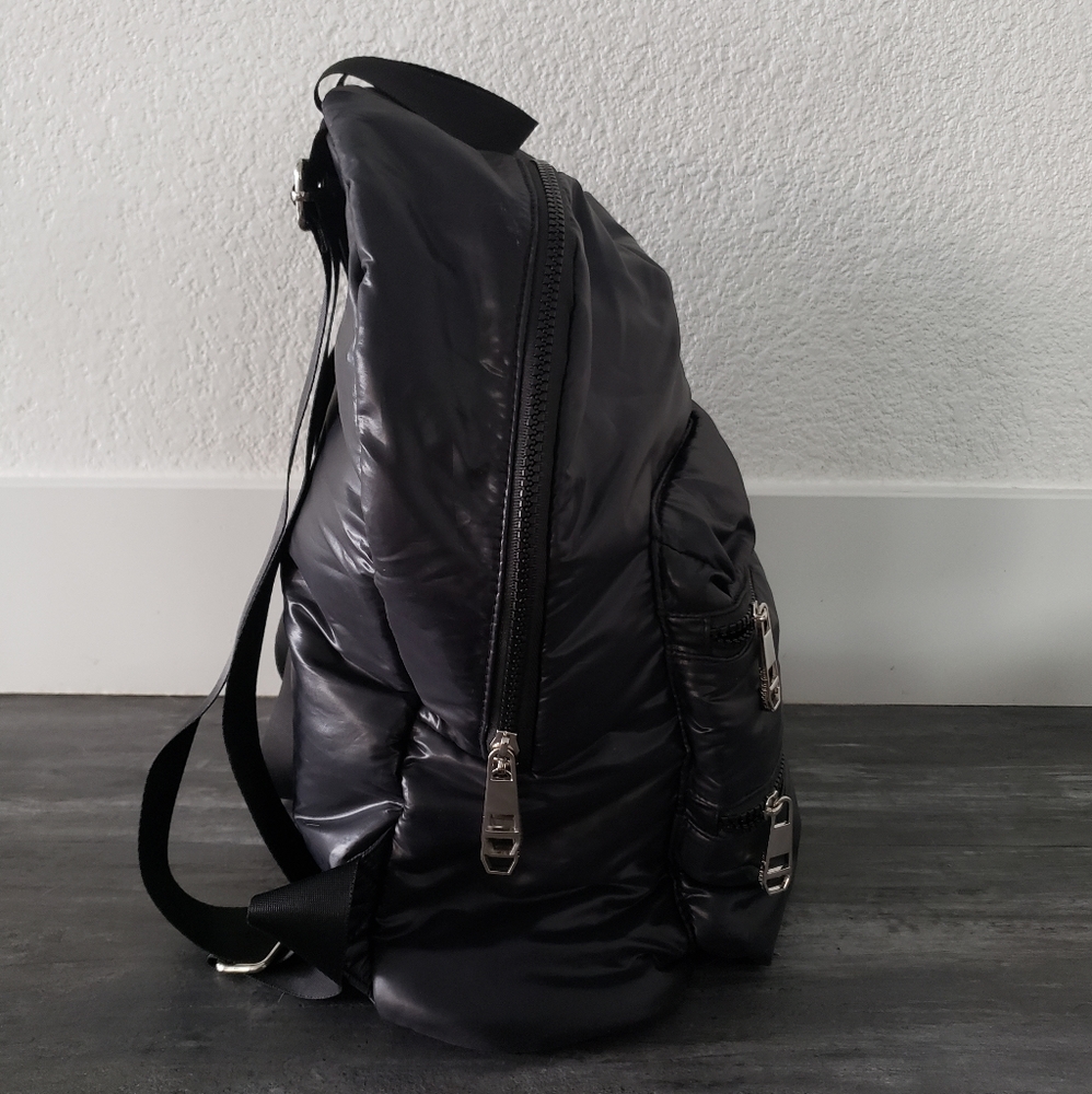 Black Metallic Madden Double Zip Backpack - Picture 2 of 5